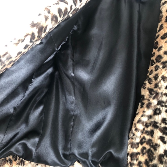 NINE WEST Leopard Print Rabbit Fur Moto Jacket - Picture 4 of 7